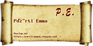 Pártl Emma névjegykártya