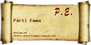 Pártl Emma névjegykártya