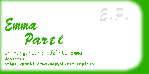 emma partl business card